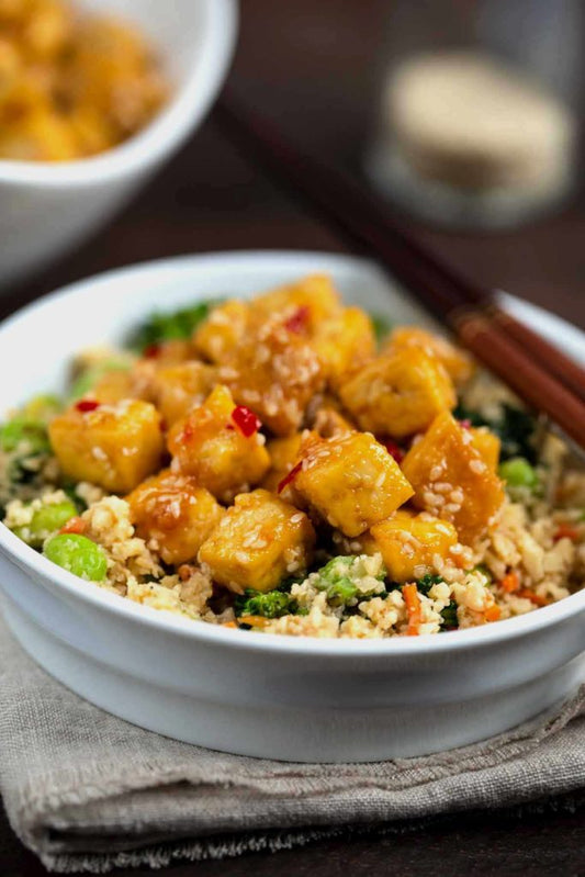 Cauliflower fried rice with tofu