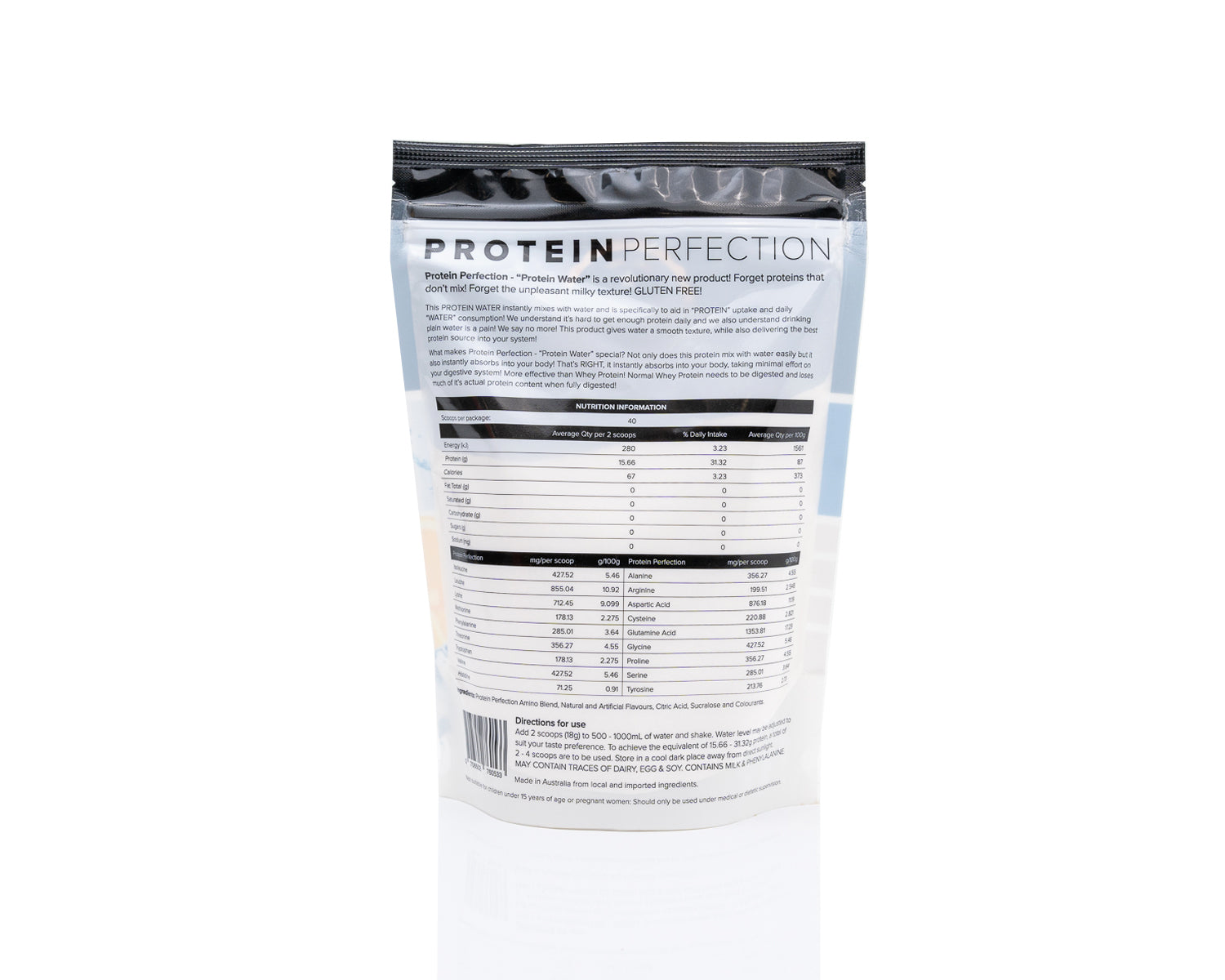 Protein Water Icy Lemonade Bag Back