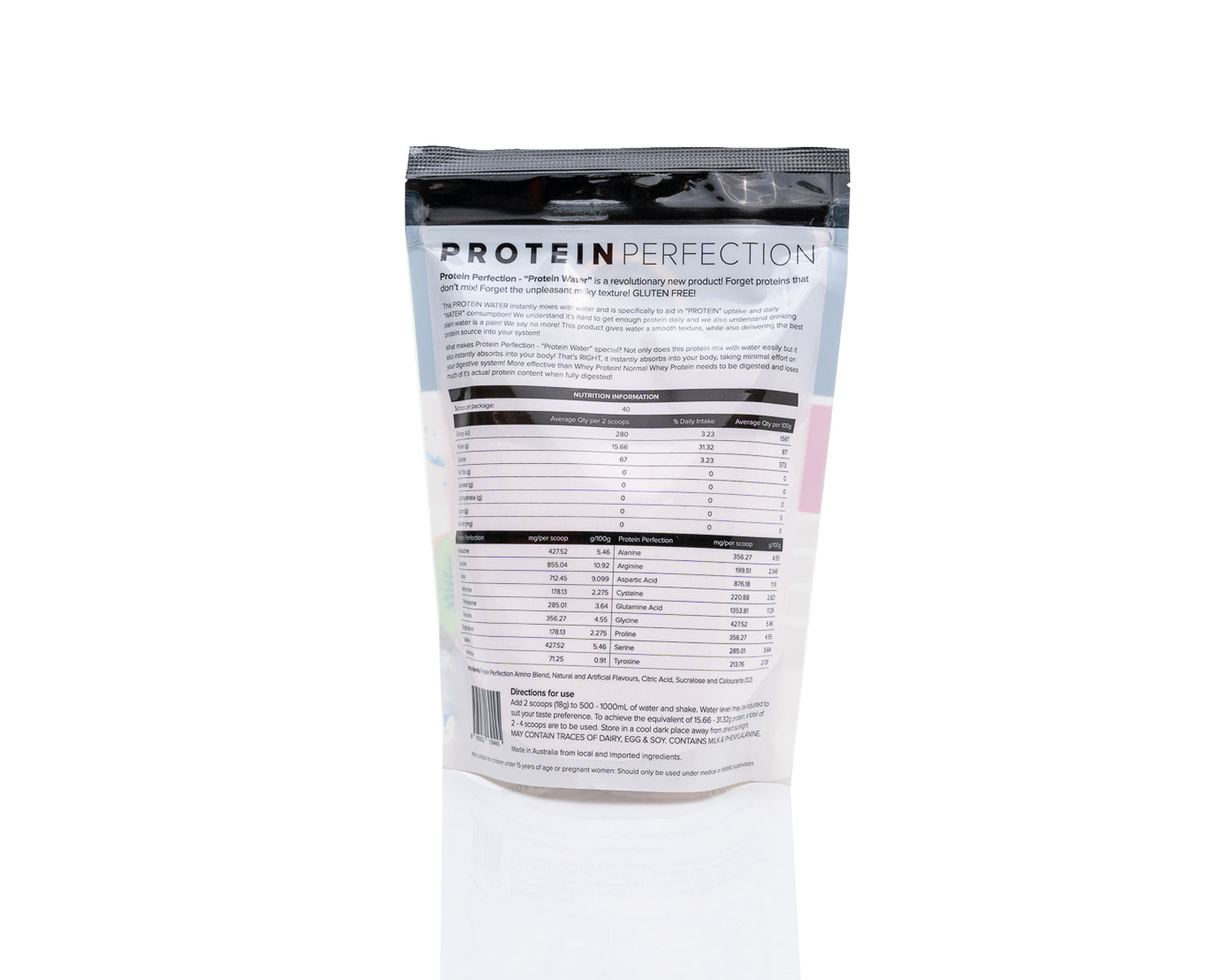 Protein Water Strawberry Kiwi Bag Back