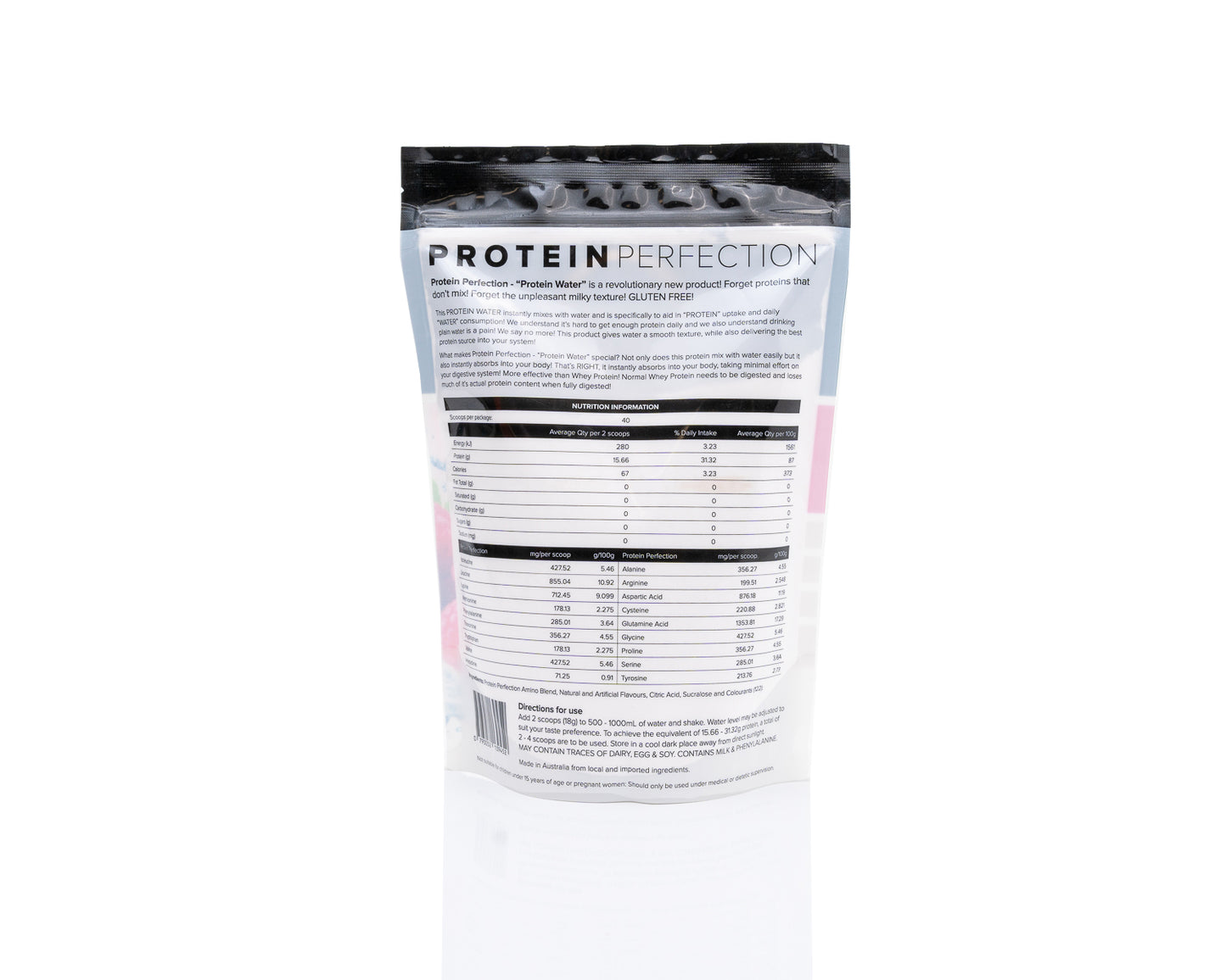 Protein Water Wild Raspberry Bag Back