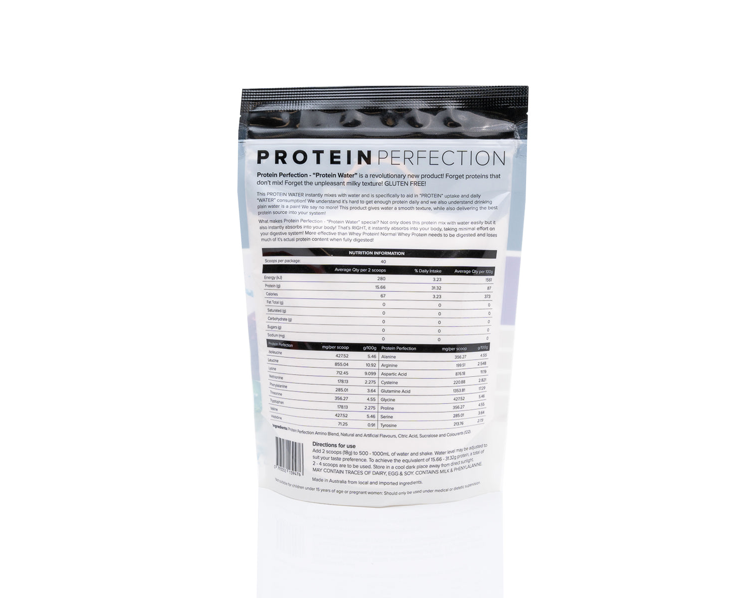 Protein Water Passionfruit Bag Back